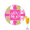 Pink & Green Argyle Printed Drink Topper - 2.15" (Personalized)