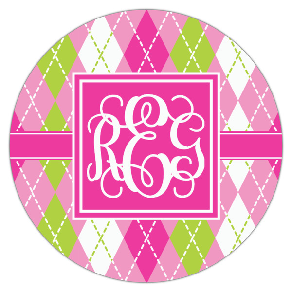 Pink & Green Argyle Drink Topper - Small - Single