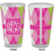 Pink & Green Argyle Pint Glass - Full Color - Front & Back Views