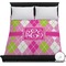 Pink & Green Argyle Duvet Cover - Full / Queen (Personalized)
