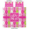 Pink & Green Argyle Duvet Cover Set - King - Approval