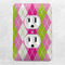 Pink & Green Argyle Electric Outlet Plate - LIFESTYLE