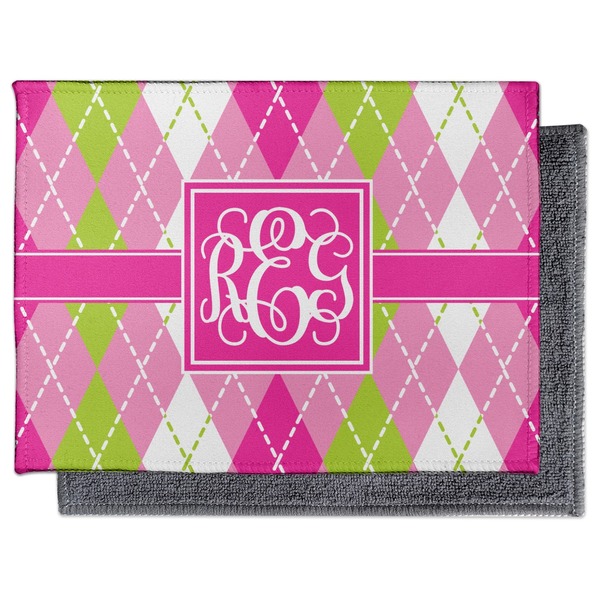 Pink & Green Argyle Electronic Screen Wipe - Flat