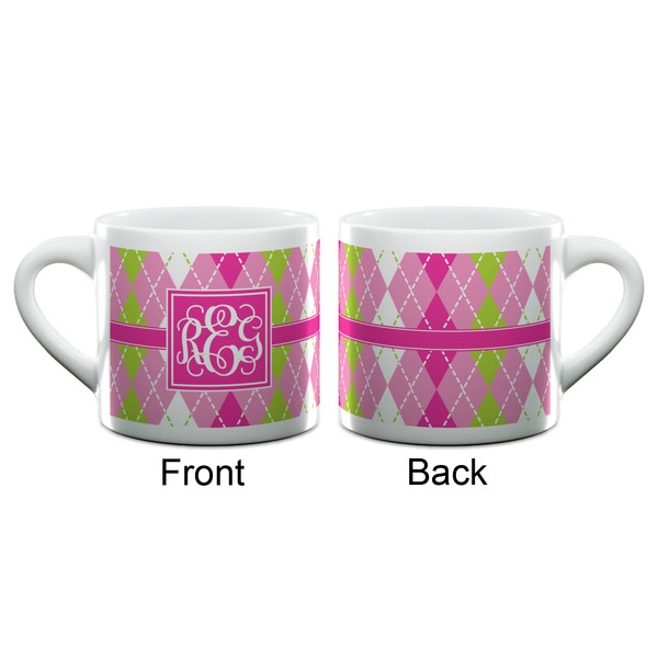 Pink & Green Argyle Espresso Cup - 6oz (Double Shot) (APPROVAL)