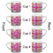 Pink & Green Argyle Espresso Cup - 6oz (Double Shot Set of 4) APPROVAL