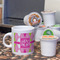 Pink & Green Argyle Espresso Cup - Single Lifestyle