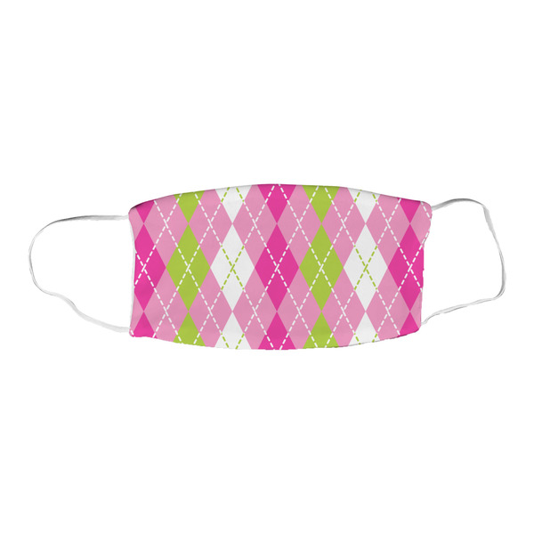 Pink & Green Argyle Fabric Face Mask
