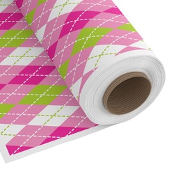 Pink & Green Argyle Fabric by the Yard