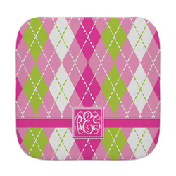 Pink & Green Argyle Face Towel (Personalized)
