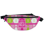 Pink & Green Argyle Fanny Pack - Classic Style (Personalized)