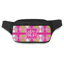 Pink & Green Argyle Fanny Pack - Modern Style (Personalized)