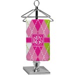 Pink & Green Argyle Finger Tip Towel - Full Print (Personalized)