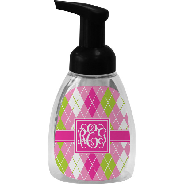Pink & Green Argyle Foam Soap Bottle