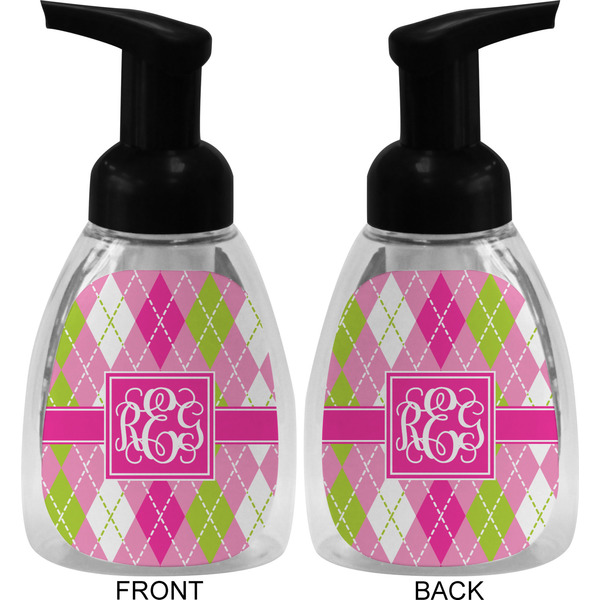Pink & Green Argyle Foam Soap Bottle (Front & Back)