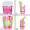 Pink & Green Argyle French Fry Favor Box - Front & Back View