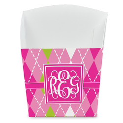 Pink & Green Argyle French Fry Favor Boxes (Personalized)