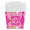 Pink & Green Argyle French Fry Favor Box - Front View