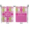Pink & Green Argyle Garden Flag - Double Sided Front and Back