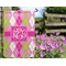 Pink & Green Argyle Garden Flag - Outside In Flowers