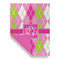 Pink & Green Argyle Garden Flags - Large - Double Sided - FRONT FOLDED