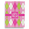Pink & Green Argyle Garden Flags - Large - Single Sided - FRONT