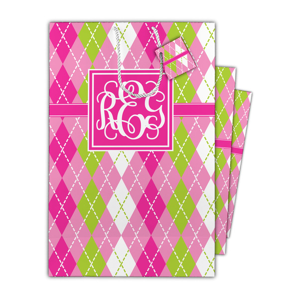Pink & Green Argyle Gift Bags - Parent/Main
