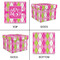 Pink & Green Argyle Gift Boxes with Lid - Canvas Wrapped - Large - Approval