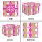 Pink & Green Argyle Gift Boxes with Lid - Canvas Wrapped - Medium - Approval