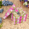 Pink & Green Argyle Gift Boxes with Lid - Canvas Wrapped - Medium - In Context