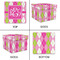 Pink & Green Argyle Gift Boxes with Lid - Canvas Wrapped - Small - Approval