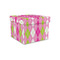 Pink & Green Argyle Gift Boxes with Lid - Canvas Wrapped - Small - Front/Main