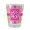 Pink & Green Argyle Glass Shot Glass - Standard - FRONT