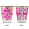 Pink & Green Argyle Glass Shot Glass - with gold rim - APPROVAL