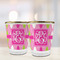 Pink & Green Argyle Glass Shot Glass - with gold rim - LIFESTYLE