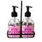 Pink & Green Argyle Glass Soap & Lotion Bottle Set (Personalized)