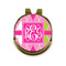 Pink & Green Argyle Golf Ball Marker - Hat Clip - Gold