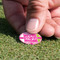 Pink & Green Argyle Golf Ball Marker - Hand