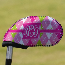Pink & Green Argyle Golf Club Iron Cover (Personalized)