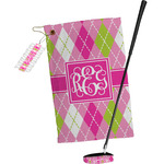 Pink & Green Argyle Golf Towel Gift Set (Personalized)