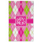 Pink & Green Argyle Golf Towel - Poly-Cotton Blend - Large w/ Monograms