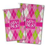 Pink & Green Argyle Golf Towel - Poly-Cotton Blend w/ Monograms