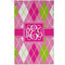 Pink & Green Argyle Golf Towel (Personalized) - APPROVAL (Small Full Print)