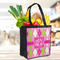 Pink & Green Argyle Grocery Bag - LIFESTYLE