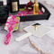 Pink & Green Argyle Hair Brush - With Hand Mirror