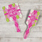 Pink & Green Argyle Hand Mirrors - In Context