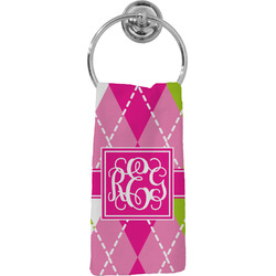 Pink & Green Argyle Hand Towel - Full Print (Personalized)