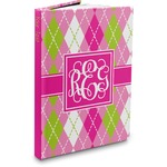 Pink & Green Argyle Hardbound Journal - 7.25" x 10" (Personalized)