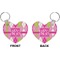 Pink & Green Argyle Heart Keychain (Front + Back)