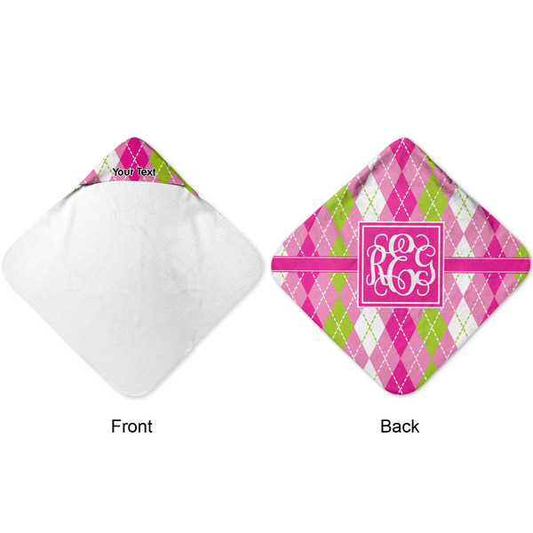 Pink & Green Argyle Hooded Baby Towel- Approval