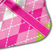 Pink & Green Argyle Hooded Baby Towel- Detail Corner